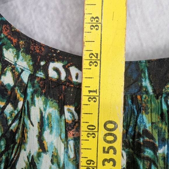 Roman's Size 30 (3XL) Abstract Plant/Floral V-Neck Tunic NWT Button Down - Picture 12 of 13